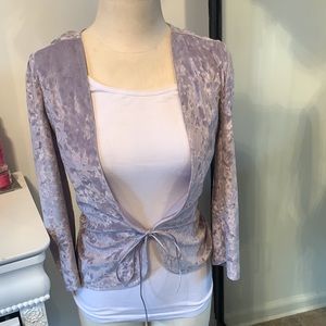 Velvet cropped cardigan.